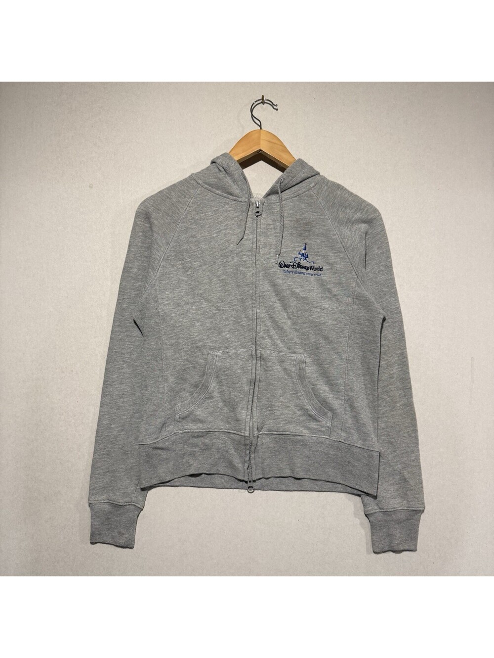 Disney Parks Walt Disney World Hoodie Womens Sz S Grey Embroidered Mickey Mouse